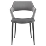 Vidar Side Chair in Gray Velvet with Black Steel Legs  // Set of 1