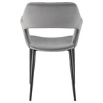 Vidar Side Chair in Gray Velvet with Black Steel Legs  // Set of 1