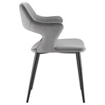 Vidar Side Chair in Gray Velvet with Black Steel Legs  // Set of 1