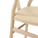 Set Of 2 Evelina Side Chairs // Natural Stained Frame With Velvet Seat