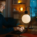 Floating 3D Moon Lamp with 15W Wireless Phone Charger // Black