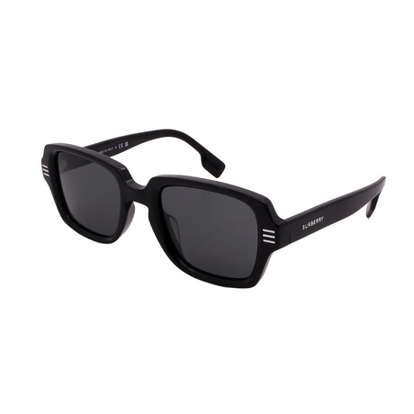 Mens Burberry BE4349 300187 Square Sunglasses // Black + Dark Grey