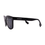 Mens Burberry BE4341 3001T8 Square Folding Sunglasses // Black + Dark Grey