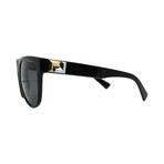 Mens Versace VE4346 GB1/87 Square Sunglasses // Black Gold + Dark Gray