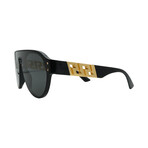 Mens Versace VE4420 GB1/87 Aviator Sunglasses // Black Gold + Dark Grey