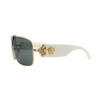 Mens Versace VE2207Q 134187 Aviator Sunglasses // Gold + Dark Grey