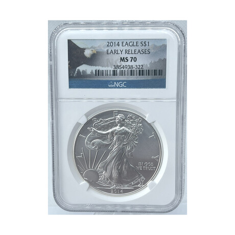 2014 Silver Eagle NGC Early Release Eagle label  MS 70 # 322