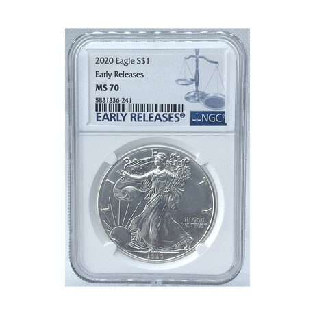 2020 Silver Eagle NGC Early Release Eagle label  MS 70 # 241