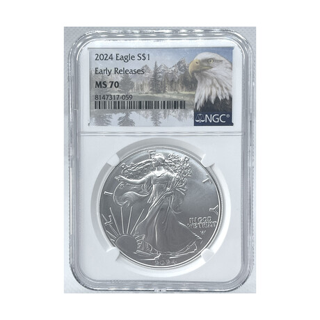 2024 Silver Eagle Type 2 NGC Early Release Eagle label  MS 70 # 059