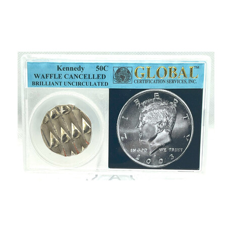 Kennedy WAFFLE CANCELLED ERROR coin