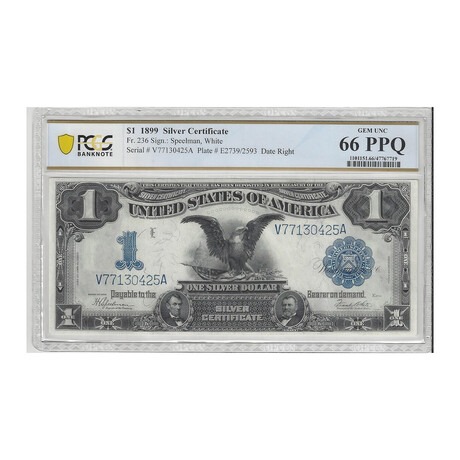 1899 $ 1 Black Eagle Silver Certificate PCGS 66 PPQ # 425