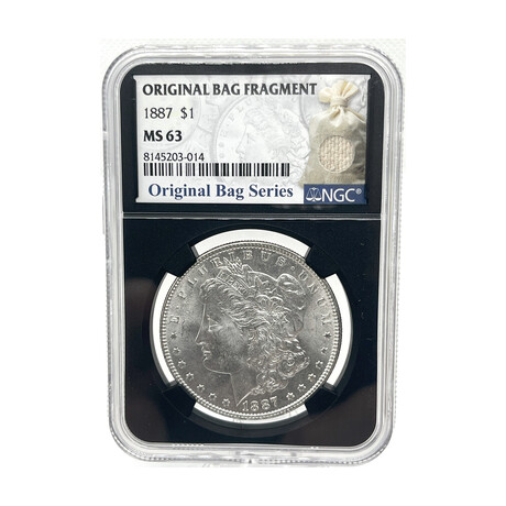 1887 P Morgan Dollar Bag Fragment NGC MS 63 #014