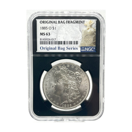 1885 O Morgan Dollar Bag Fragment NGC MS 63 #017