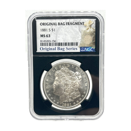 1881 S Morgan Dollar Bag Fragment NGC MS 63