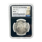 1881 S Morgan Dollar Bag Fragment NGC MS 63