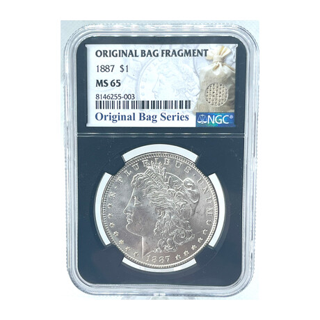 1887 P Morgan Dollar Bag Fragment NGC MS 65 #003