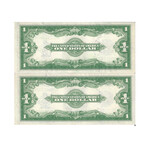 1923 $ 1 Silver Certificates Changeover Pair # 392 - 393