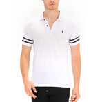 Striped Polo // White (S)