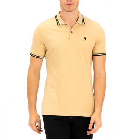 Tipped Polo // Beige (S)