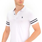 Striped Polo // White (S)