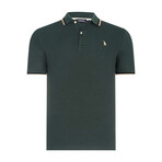 Tipped Polo // Dark Green + Black + Beige (M)