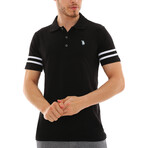 Striped Polo // Black (S)