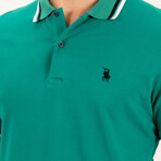 Tipped Polo // Light Green + White + Black (S)