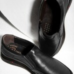 Men's Genuine Leather Slip On Casual Loafers // Black (Euro: 42)