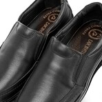 Men's Genuine Leather Slip On Casual Loafers // Black (Euro: 44)