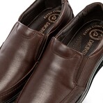 Men's Genuine Leather Slip On Casual Loafers // Brown (Euro: 43)