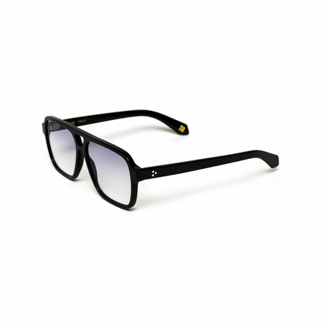 Ascot //  Men's Square Aviator Sunglasses // Black + Gradient Gray