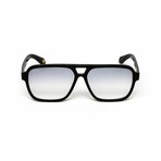 Ascot //  Men's Square Aviator Sunglasses // Black + Gradient Gray