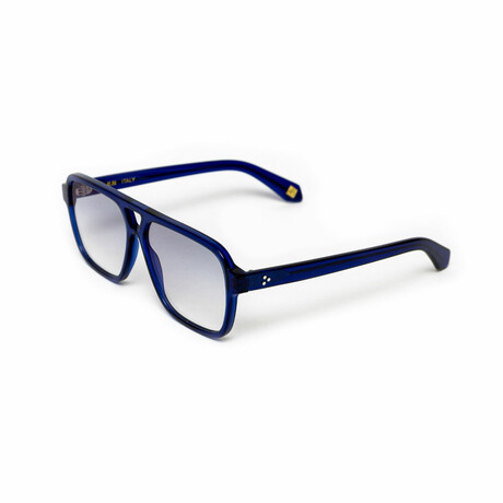 Ascot // Men's Square Aviator Sunglasses // Blue + Gradient Gray