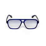 Ascot // Men's Square Aviator Sunglasses // Blue + Gradient Gray