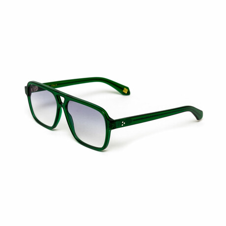 Ascot // Men's Square Aviator Sunglasses // Green + Gradient Gray