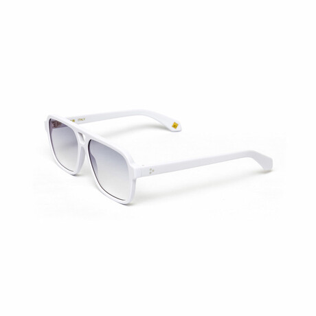 Ascot // Men's Square Aviator Sunglasses // White + Gradient Gray