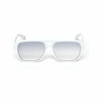 Ascot // Men's Square Aviator Sunglasses // White + Gradient Gray