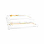 London // Men's 18KT Gold Rectangular Eyeglasses // Clear + Clear