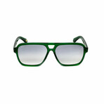 Ascot // Men's Square Aviator Sunglasses // Green + Gradient Gray