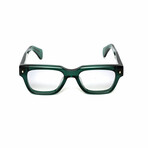 Lisbon //  Men's 18KT Gold Square Eyeglasses // Green + Clear