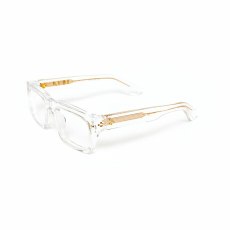 London // Men's 18KT Gold Rectangular Eyeglasses // Clear + Clear