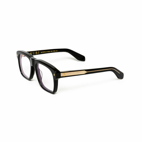 Madrid // Men's 18KT Gold Aviator Eyeglasses // Black + Clear