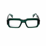 Milano // Men's 18KT Gold Rectangular Eyeglasses // Green + Clear