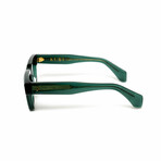 Lisbon //  Men's 18KT Gold Square Eyeglasses // Green + Clear