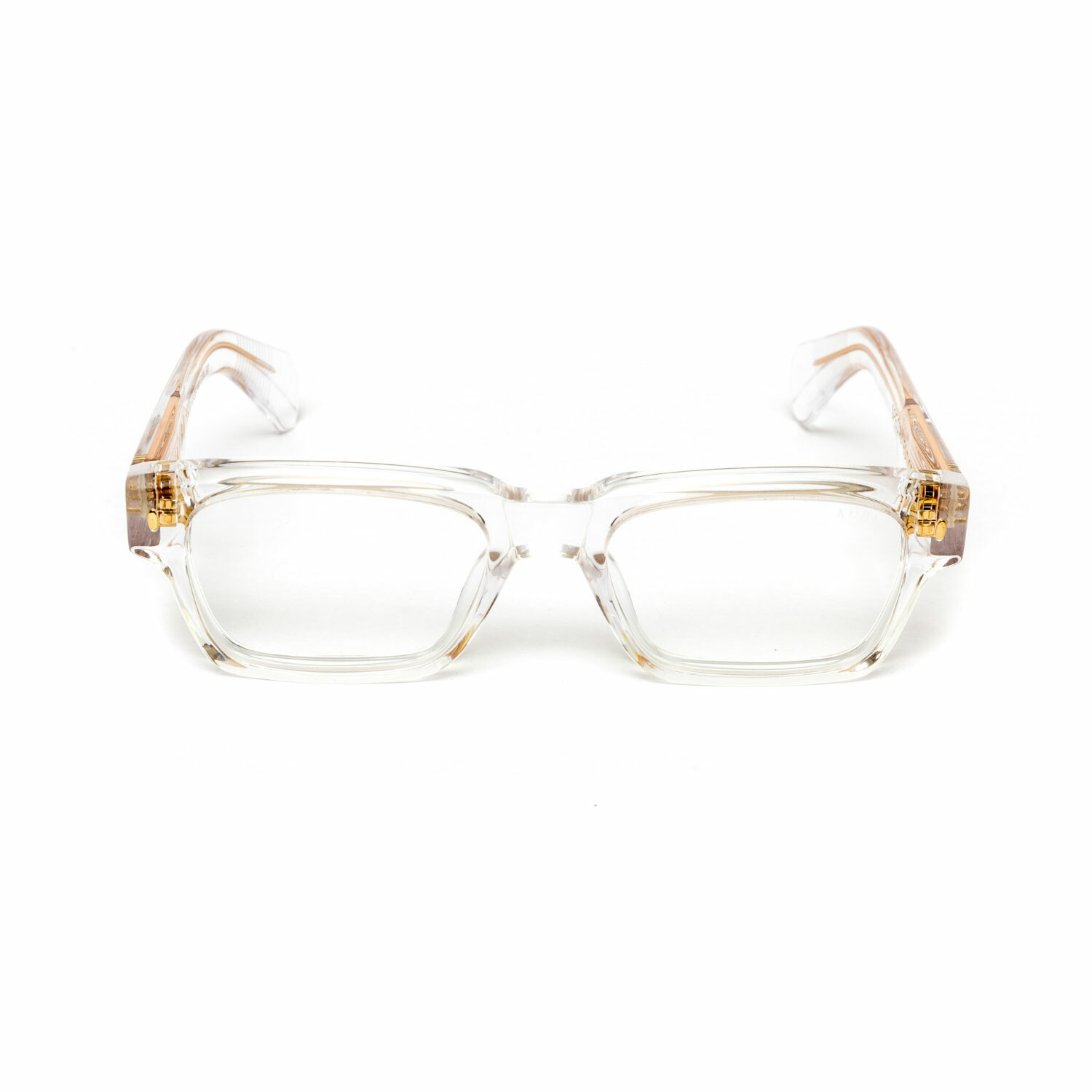 Tokyo // Men's 18KT Gold Rectangular Eyeglasses // Clear + Clear - KUBI ...