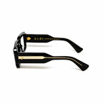 Milano // Men's 18KT Gold Rectangular Eyeglasses // Black + Clear