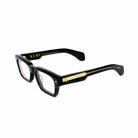 Tokyo // Men's 18KT Gold Rectangular Eyeglasses // Black + Clear
