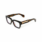 Lisbon //  Men's 18KT Gold Square Eyeglasses // Havana + Clear