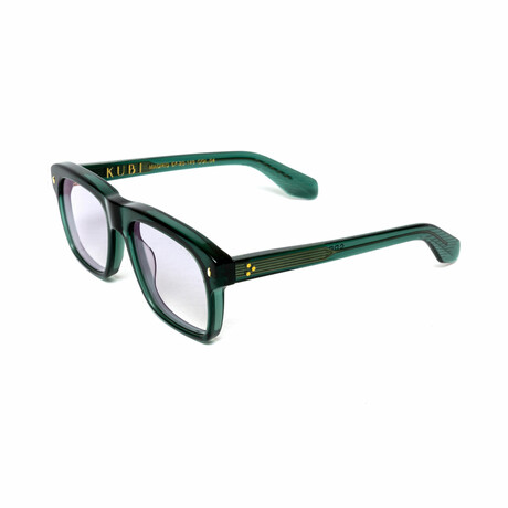 Madrid // Men's 18KT Gold Aviator Eyeglasses // Green + Clear