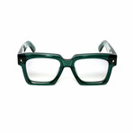 Paris // Men's 18KT Gold Square Eyeglasses // Green + Clear